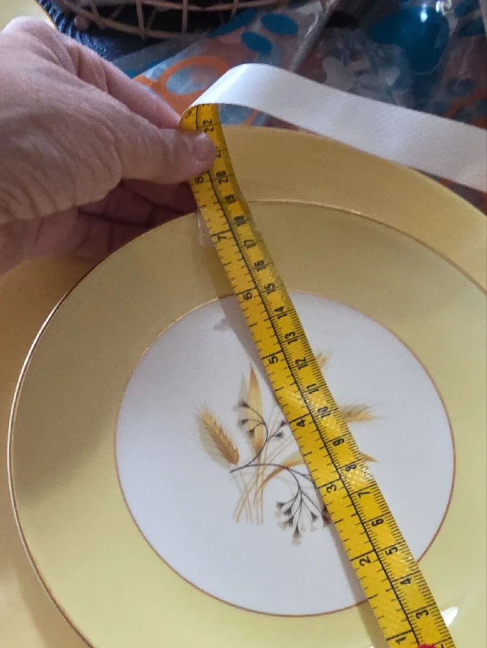 Yellow and White Floral Dinnerware with Gold Trim Accents